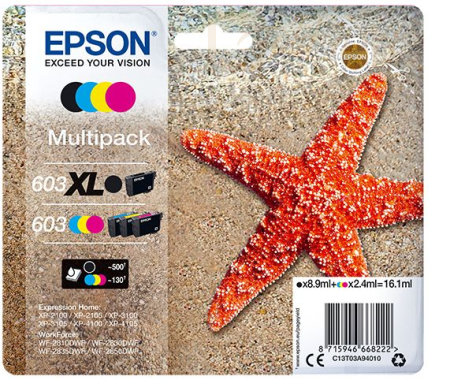 Nyomtató - Tintapatron Epson 603/603XL Multipack tintapatron - C13T03A94010