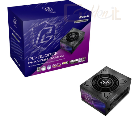 Táp ASRock 850W 80+ Platinum Phantom Gaming PG-850PSF - 90-UFP085-PFEAAB