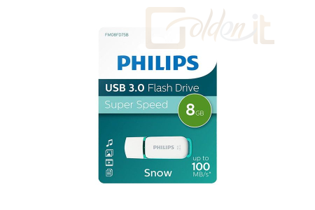 USB Ram Drive Philips 8GB USB3.0 Snow Edition White/Green - PH668091