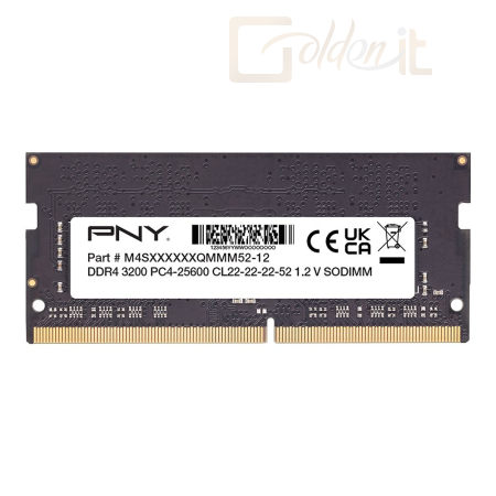 RAM - Notebook PNY 16GB DDR4 3200MHz SODIMM Performance Black - MN8GSD43200-TB
