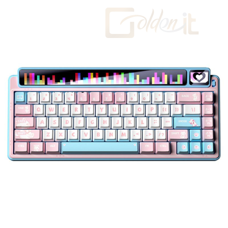 Billentyűzet Aula AMG65 Blue LightFeather RGB Gaming Wireless Bluetooth Mechanical Keyboard Pink Stellar Meow US - LEAMG65-B-LF