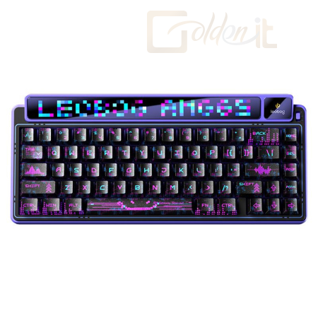 Billentyűzet Aula AMG65 Purple LightFeather RGB Gaming Wireless Bluetooth Mechanical Keyboard Cyber Star Nights US - LEAMG65-P-LF