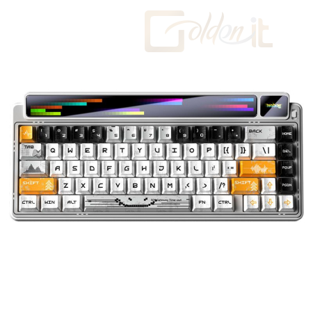 Billentyűzet Aula AMG65 White Jaspe RGB Gaming Wireless Bluetooth Mechanical Keyboard Northern Star Lights US - LEAMG65-W-JA