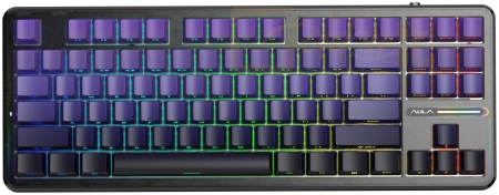 Billentyűzet Aula F87 Pro Gasket Gaming Wireless Bluetooth Mechanical Keyboard Black/Purple US - AUF87P-PBG-GW4-E
