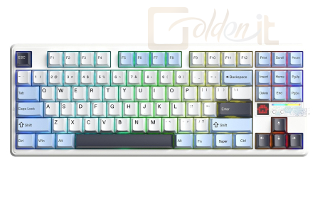 Billentyűzet Aula F87 Pro V2 Gasket Gaming Wireless Bluetooth Mechanical Keyboard White/Blue US - AUF87PV2-GB-SV