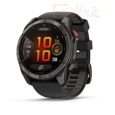 Okosóra Garmin fenix 8 Pro 51mm AMOLED Sapphire Carbon Grey DLC Titanium with Black/Grey Silicone Strap (ED XD) - 010-03199-01