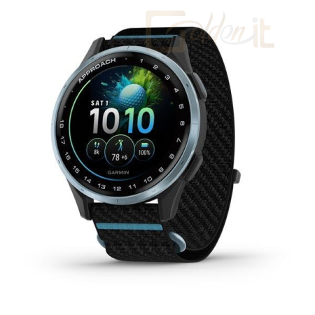 Okosóra Garmin Approach J1 Cloud Blue Aluminum Bezel with Black/Azure ComfortFit Fabric Band - 010-03898-00