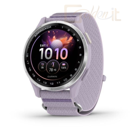Okosóra Garmin Approach J1 Silver Aluminum Bezel with Lilac ComfortFit Fabric Band - 010-03898-10