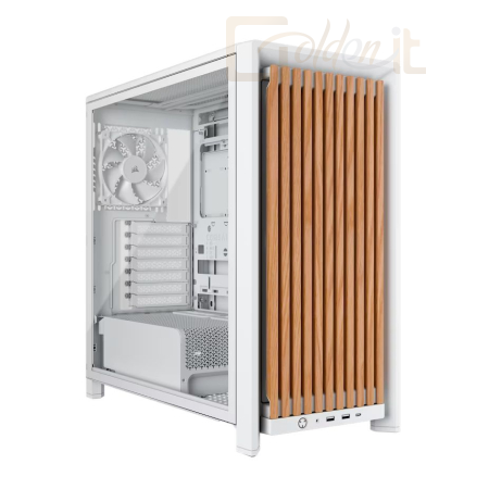 Ház Corsair 4000D RS Tempered Glass White/Oak - CC-9011341-WW