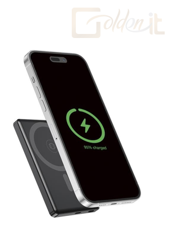 Powerbank vésztöltők Gembird PB05-WPC15M-LCD-01 5000mAh Wireless PowerBank Black - PB05-WPC15M-LCD-01