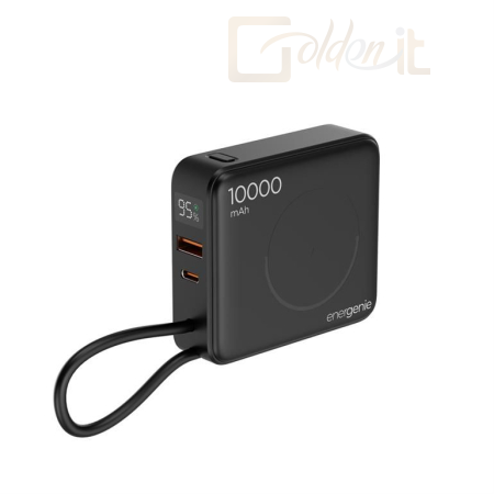 Powerbank vésztöltők Gembird PB10-WPC15-LCD-01 10000mAh Wireless PowerBank Black - PB10-WPC15-LCD-01