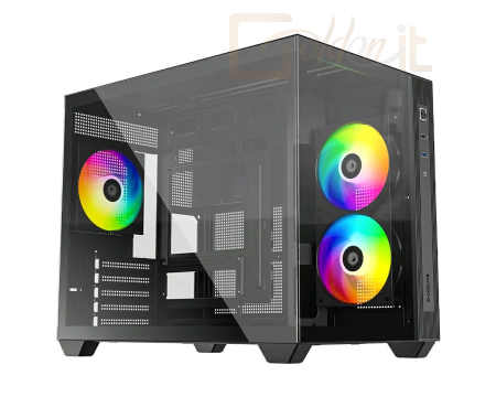 Ház ID-COOLING VIEW 500 ARGB Tempered Glass Black - VIEW 500 ARGB
