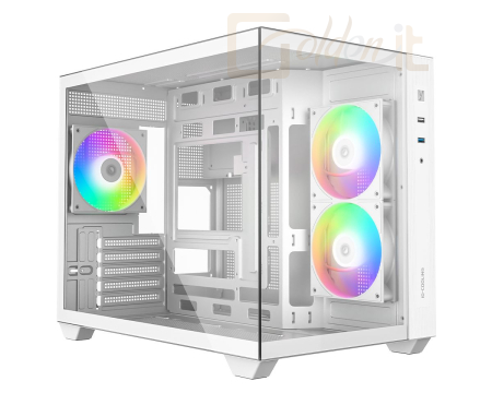 Ház ID-COOLING VIEW 500 ARGB WH Tempered Glass White - VIEW 500 ARGB WH