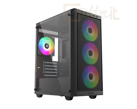 Ház ID-COOLING WARE 300 ARGB Tempered Glass Black - WARE 300 ARGB