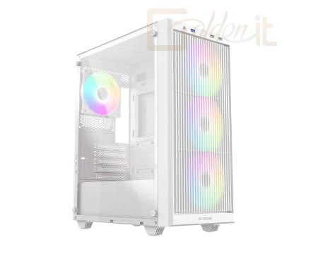 Ház ID-COOLING WARE 300 ARGB WH Tempered Glass White - WARE 300 ARGB WH