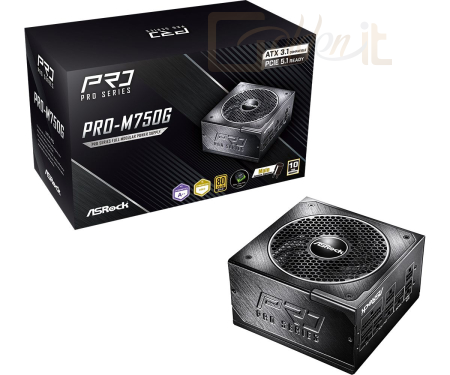 Táp ASRock 750W 80+ Gold Pro Series PRO-M750G - PRO-M750G