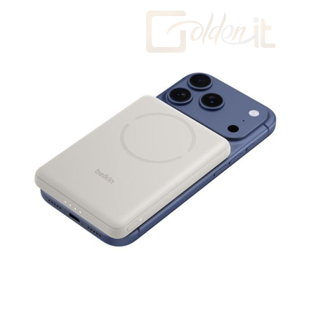 Powerbank vésztöltők Belkin BoostCharge Slim Magnetic 5000mAh PowerBank Sand - BPD021HQSA