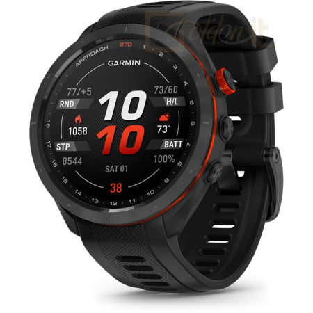 Okosóra Garmin Approach S70 47mm Black Ceramic Black Silicone Band (ED) - 010-02746-12