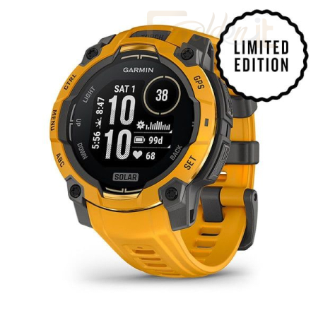 Okosóra Garmin Instinct 3 45mm Solar Sunburst with Sunburst/Grey Band - 010-02934-02