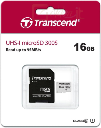 USB Ram Drive Transcend 16GB microSDXC Class 10 UHS-I U1 - TS16GUSD300S-A
