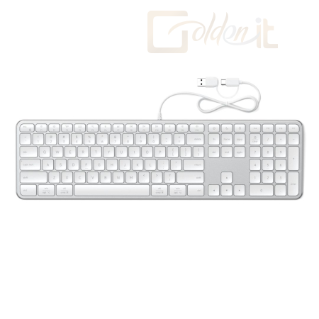 Billentyűzet Satechi Slim LX3 Wired Keyboard Silver US - ST-KULX3S-EN