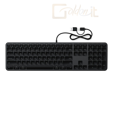 Billentyűzet Satechi Slim LX3 Wired Keyboard Space Black US - ST-KULX3C-EN