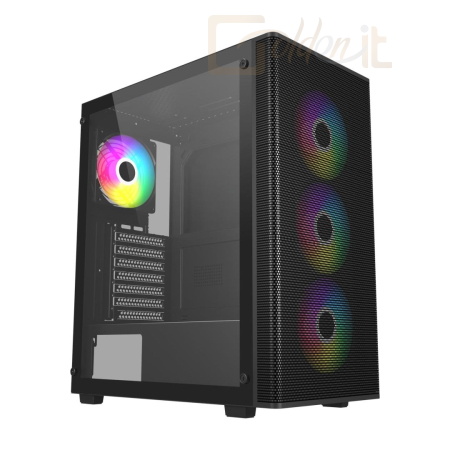 Ház FSP M220 ARGB Tempered Glass Black - M220-BA