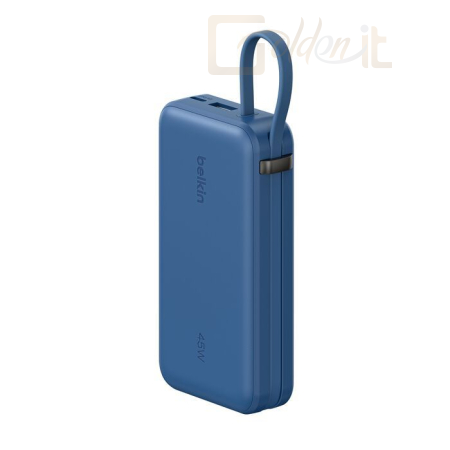 Powerbank vésztöltők Belkin UltraCharge with Integrated Cable and Display 10000mAh Powerbank Blue - BPB035HQBL