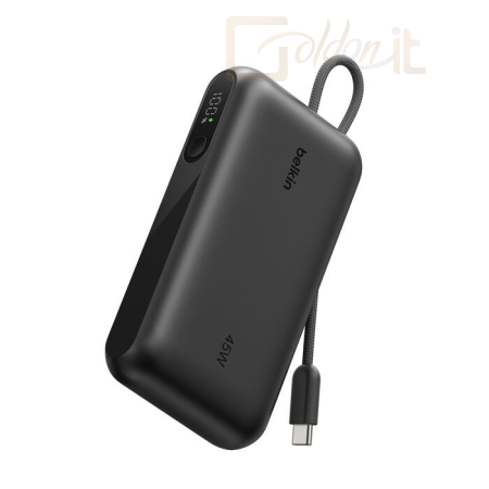 Powerbank vésztöltők Belkin UltraCharge with Integrated Cable and Display 10000mAh Powerbank Black - BPB029HQSA
