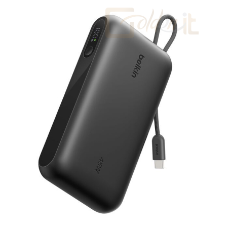 Powerbank vésztöltők Belkin UltraCharge with Integrated Cable and Display 20000mAh PowerBank Black - BPB030HQBK
