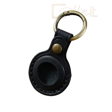 Okostelefon kiegészítő Mobile Origin AirTag Leather Keychain A6 Black - MO-ALK-BLK