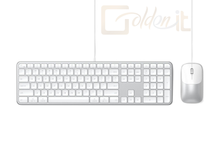 Billentyűzet Satechi Slim CLX3 Wired Keyboard Combo US Silver - ST-ZULX3SS-EN