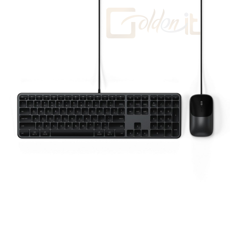 Billentyűzet Satechi Slim CLX3 Wired Keyboard Combo US Space Black - ST-ZULX3CC-EN