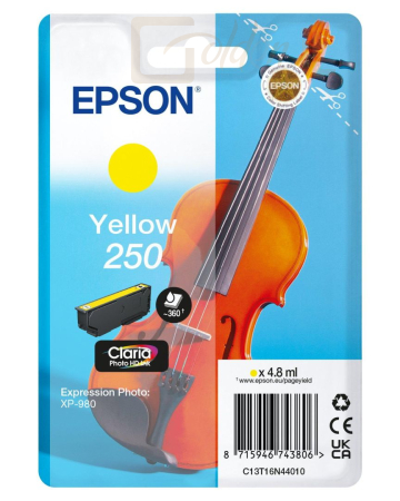 Nyomtató - Tintapatron Epson 250 Yellow tintapatron - C13T16N44010