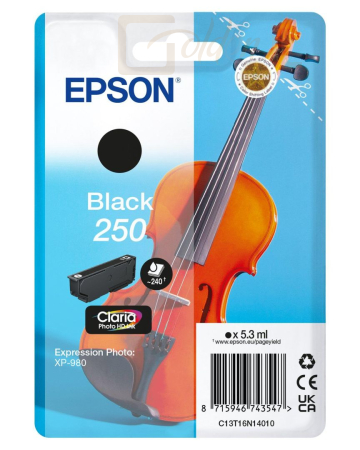 Nyomtató - Tintapatron Epson 250 Black tintapatron - C13T16N14010