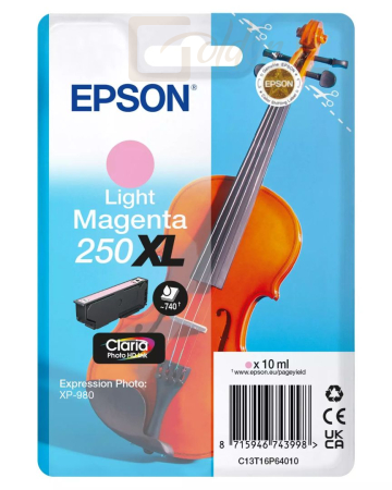 Nyomtató - Tintapatron Epson 250XL Light Magenta tintapatron - C13T16P64010