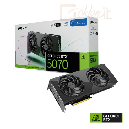 Videókártya PNY GeForce RTX5070 12GB DDR7 Slim OC - VCG507012DFSXPB1-O