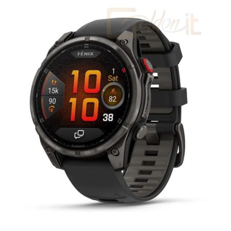 Okosóra Garmin fenix 8 Pro 47mm AMOLED Sapphire Carbon Grey DLC Titanium with Black/Peeble Silicone Strap (ED XD) - 010-03198-01