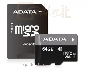 A-Data 64GB microSDXC Class 10 Premier UHS-I + adapterrel - Memóriakártya
