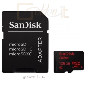 Sandisk 128GB microSDXC Ultra Android UHS-I Class10 + adapter - Memóriakártya