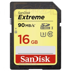 Sandisk 16GB SDHC Extreme UHS-I U3 Class10 - Memóriakártya