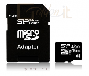 Silicon Power 16GB Micro Secure Digital Card Elite UHS-I + SD adapter - Memóriakártya