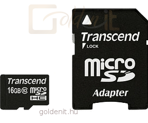 Transcend 16GB MicroSDHC Class10 UHS-I + Adapter - Memóriakártya