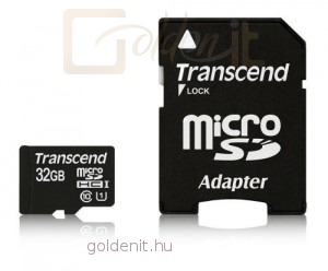 Transcend 32GB MicroSDHC Class10 UHS-I + Adapter - Memóriakártya
