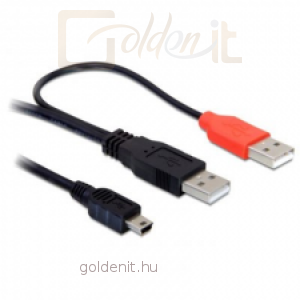DeLock Kábel 2x USB 2.0-A male to USB mini 5pin, 1m