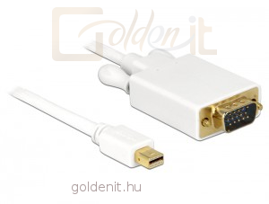 DeLock mini Displayport male to VGA 15 pin male kábel White 2m