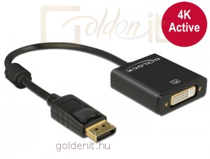 DeLock Displayport 1.2-dugós csatlakozó > DVI-csatlakozóhüvely 4K aktív adapter Black