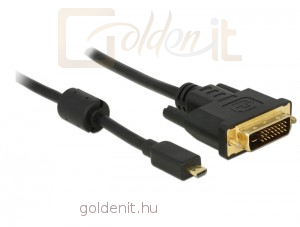 DeLock HDMI-micro D male to DVI 24+1 male kábel 2m Black