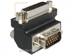 DeLock DVI 24+5 pin anya > VGA 15 pin apa 90° forgatott adapter