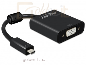 Delock Átalakító HDMI-micro D male to VGA female audió funkcióval, fekete